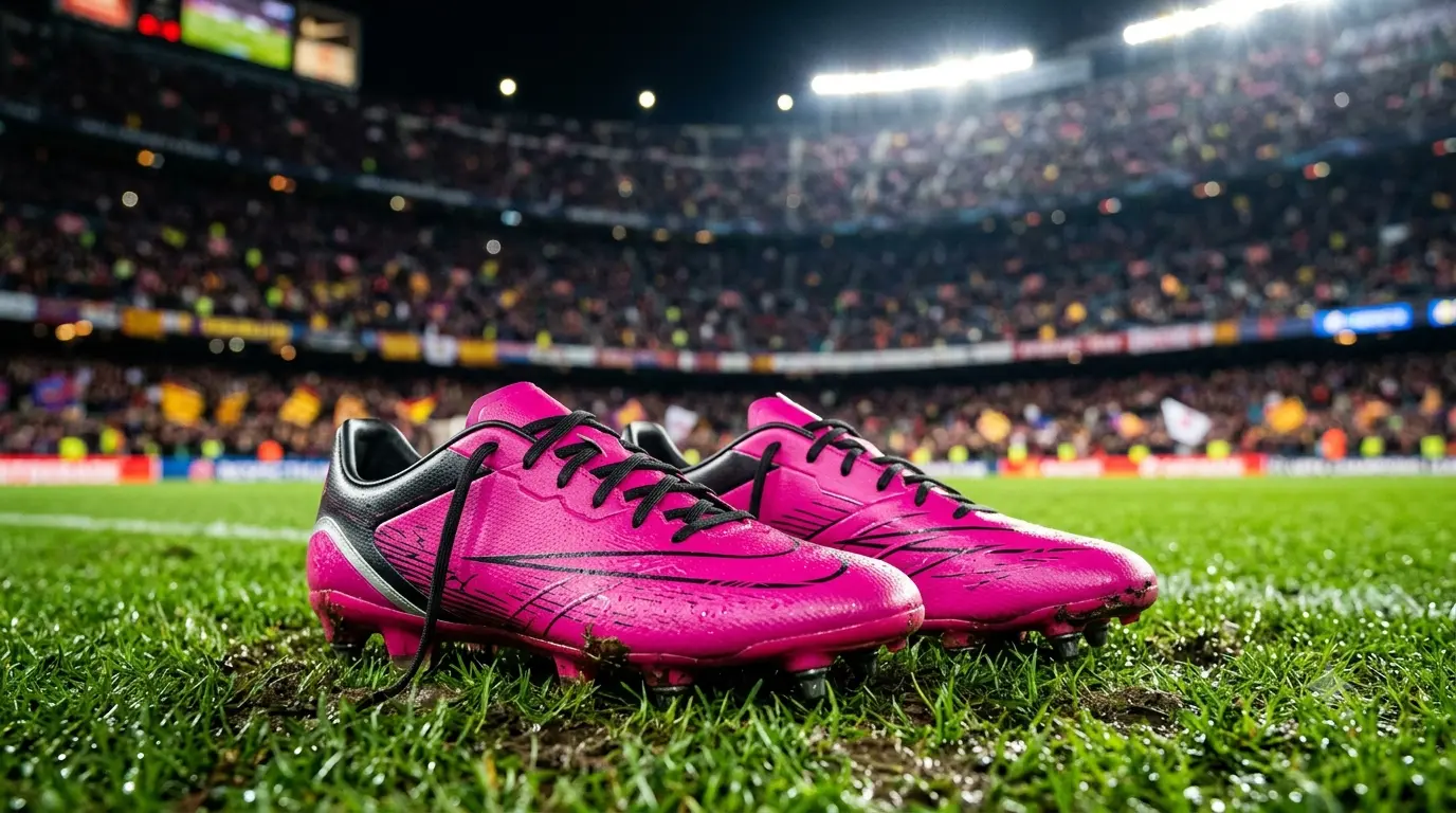 pink football boots